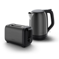 Tefal Subito Black Stainless Steel Toaster & Kettle Breakfast Set TT5SA8