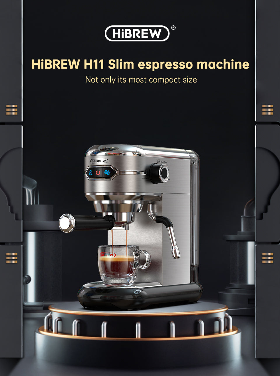 HiBREW Coffee Maker Cafetera 20 Bar Machine Hot Water H11