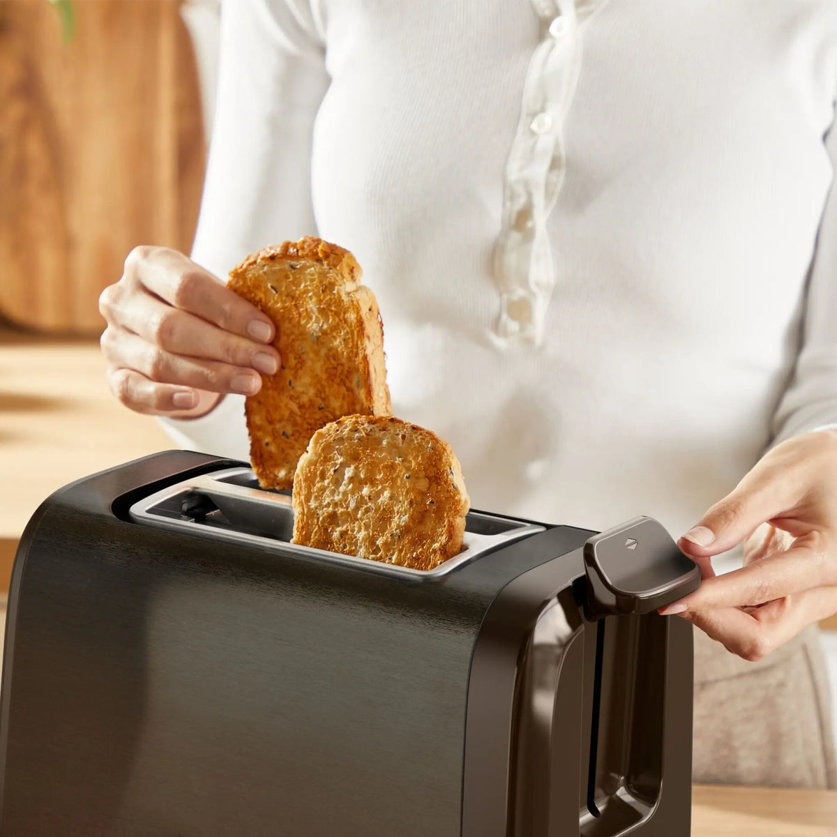 Tefal Subito Black Stainless Steel Toaster & Kettle Breakfast Set TT5SA8