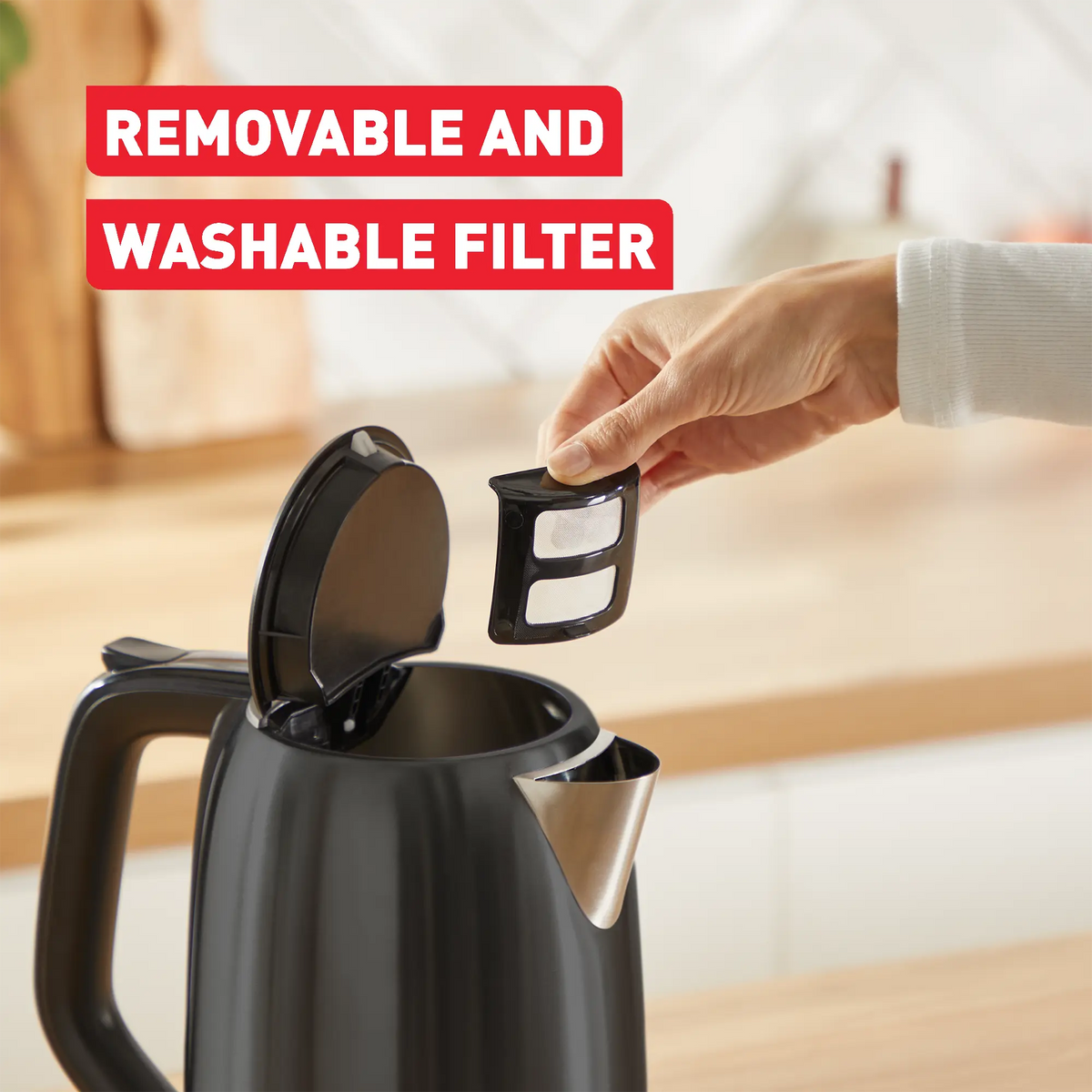 Tefal Subito Black Stainless Steel Toaster & Kettle Breakfast Set TT5SA8
