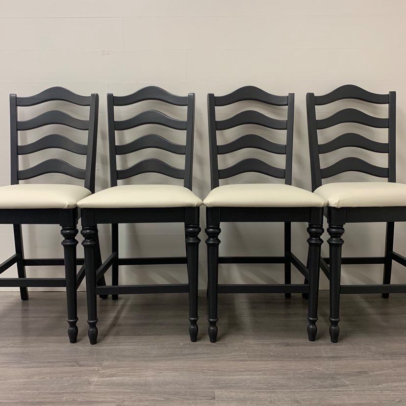 4 Cast Black Bar Stools
