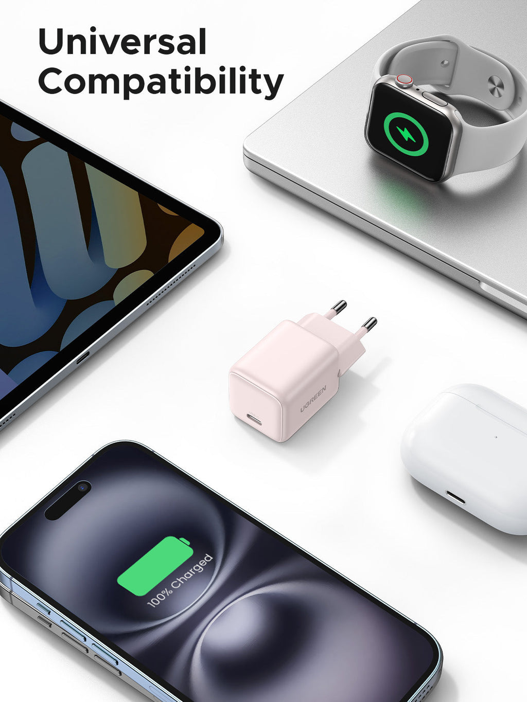 UGREEN Charger USB-C GaN Fast 30W EU Pink