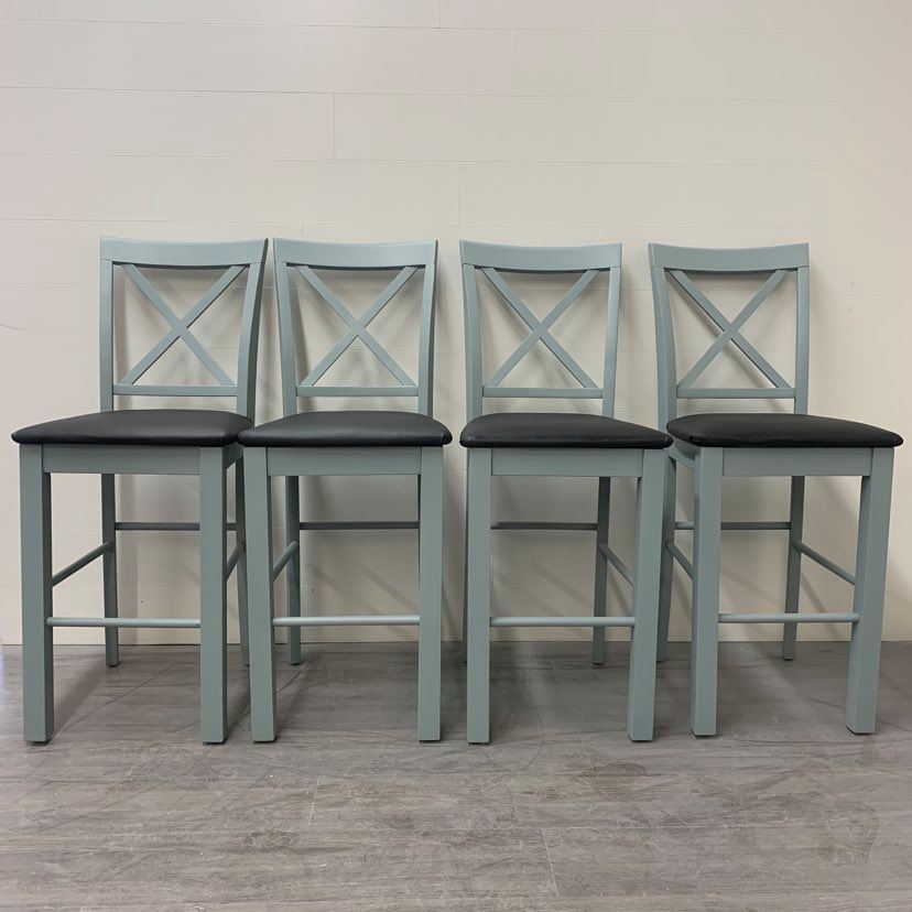 4 Galvanized Grey Counter Height Stools