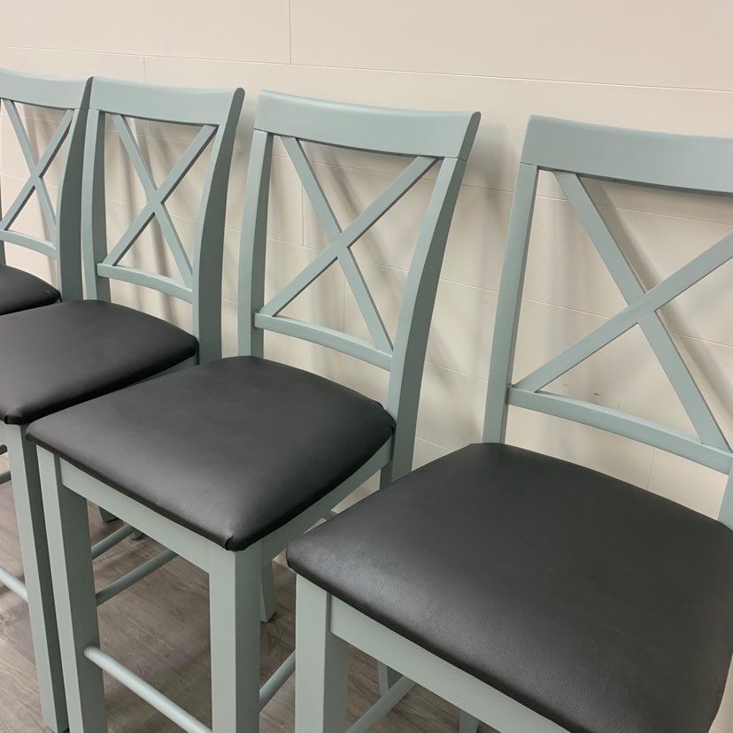 4 Galvanized Grey Counter Height Stools