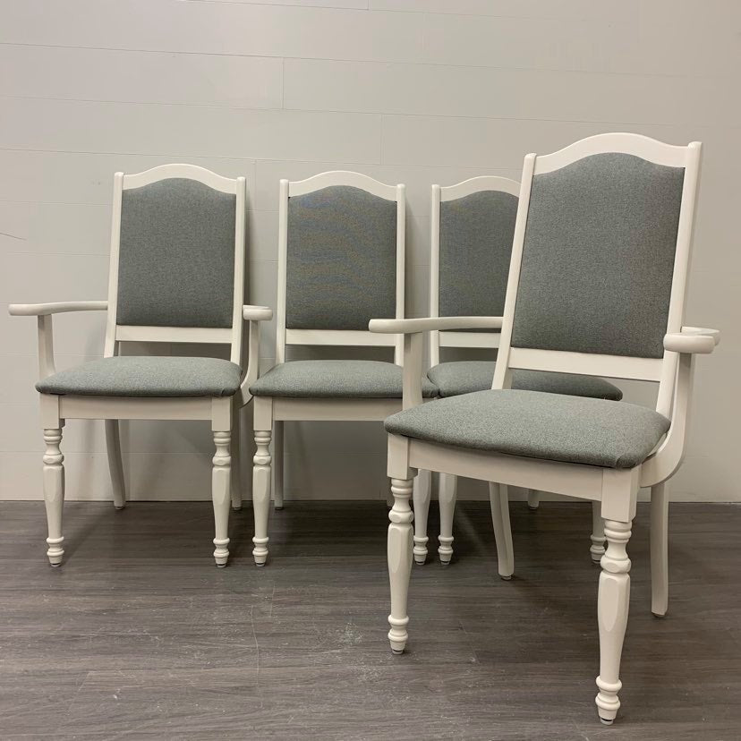 6 Little White Dining Chairs