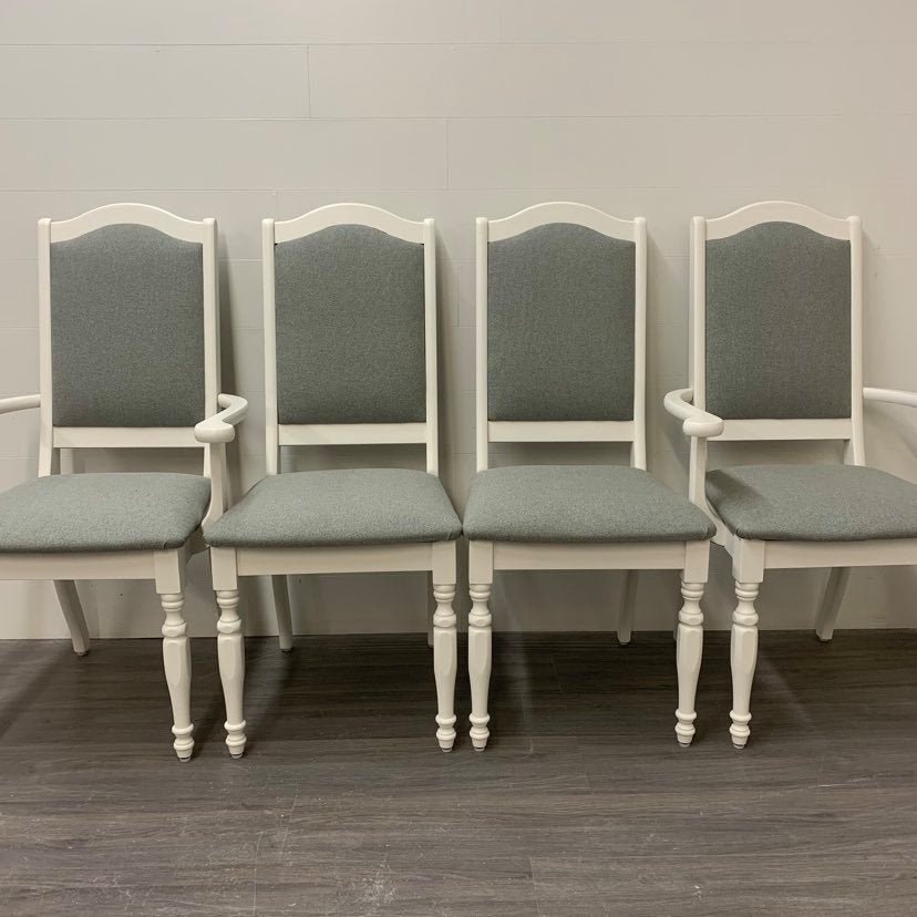 6 Little White Dining Chairs