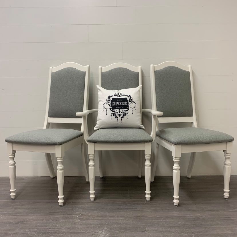 6 Little White Dining Chairs