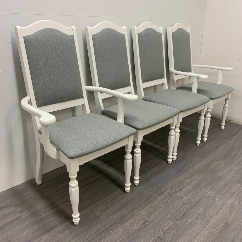 6 Little White Dining Chairs