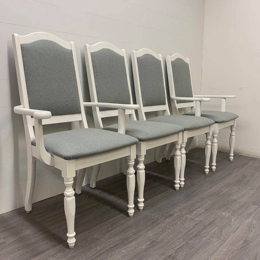 6 Little White Dining Chairs