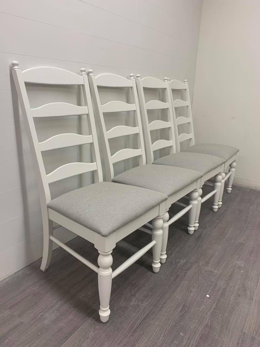 4 Little White Modern Farmhouse Style Dining Chairs