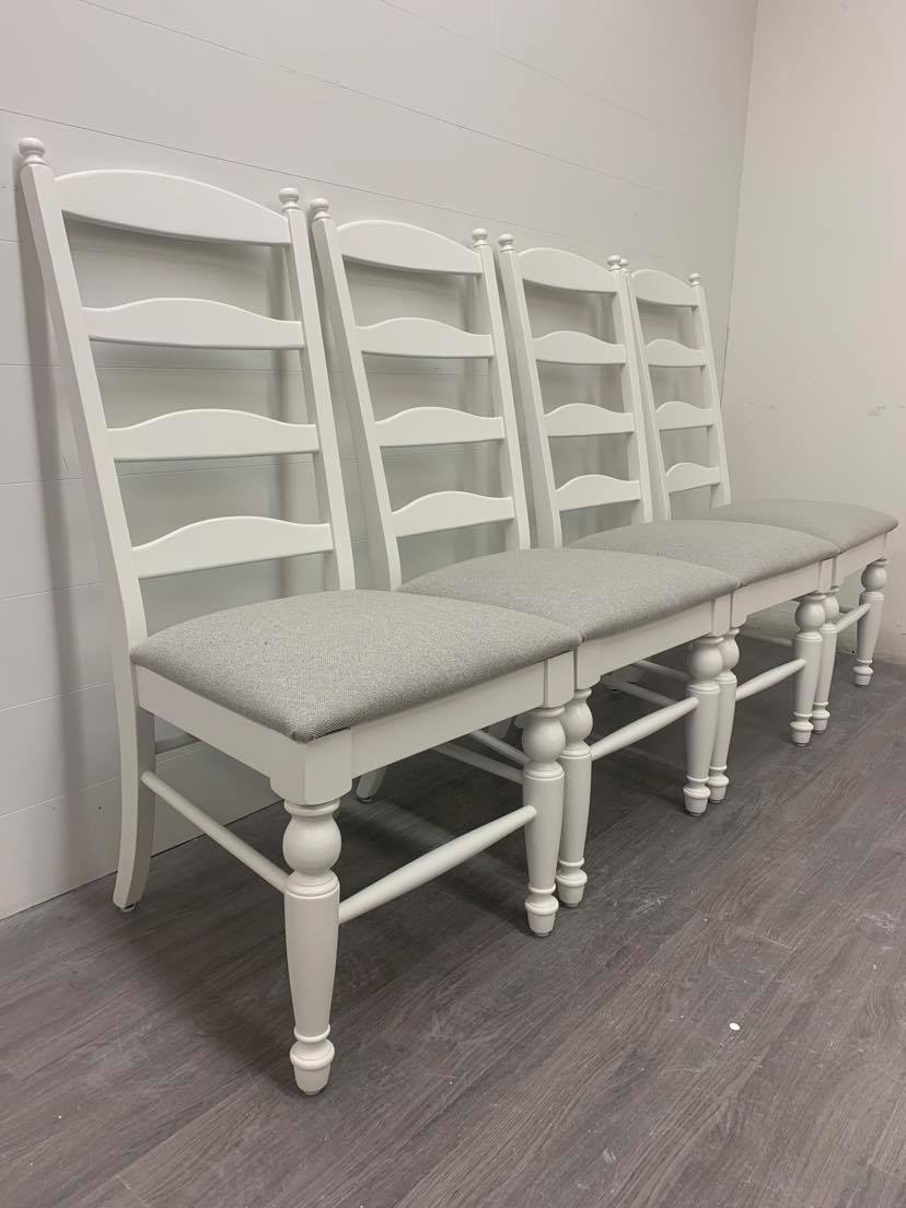 4 Little White Modern Farmhouse Style Dining Chairs