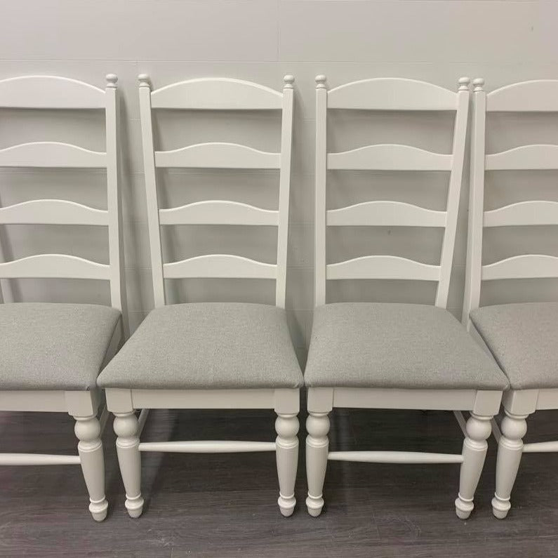 4 Little White Modern Farmhouse Style Dining Chairs