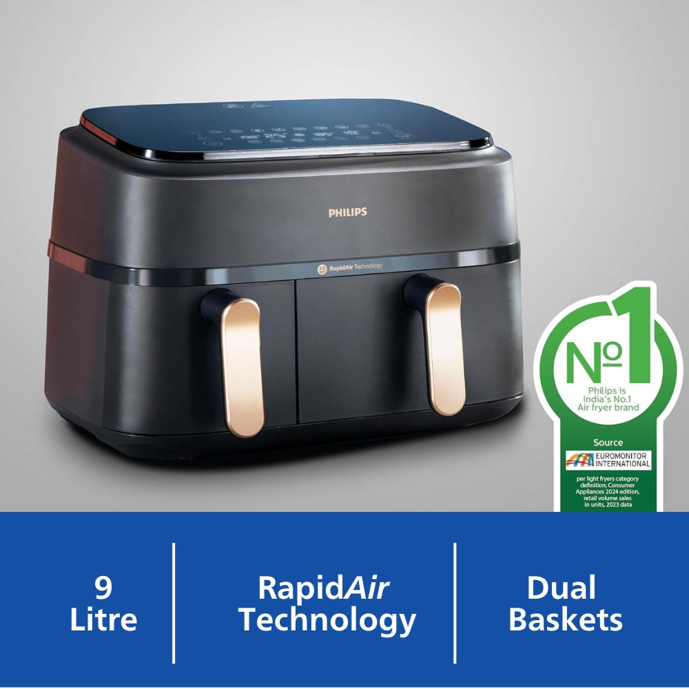Philips 9L Dual Basket Airfryer with Rapid Air technology - NA352/00