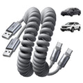 LISEN Coiled USB A to C Cable (2 Pack)