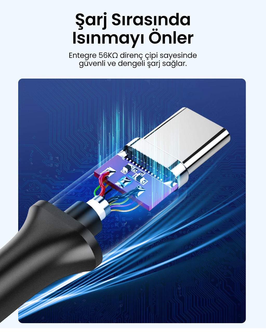 UGREEN USB 3.0 A’dan USB-C’ye Kablo (Nikel Kaplama)