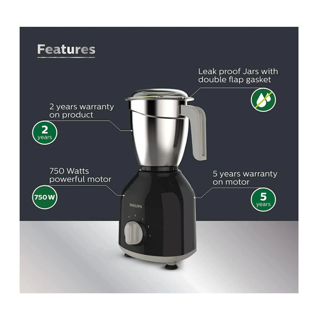 Philips 750 W Turbo Motor Mixer Grinder with 4 Jars - HL7759/00 - EMP