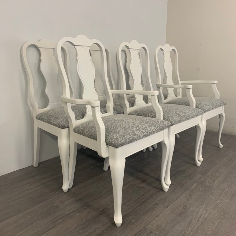 6 Little White Dining Chairs