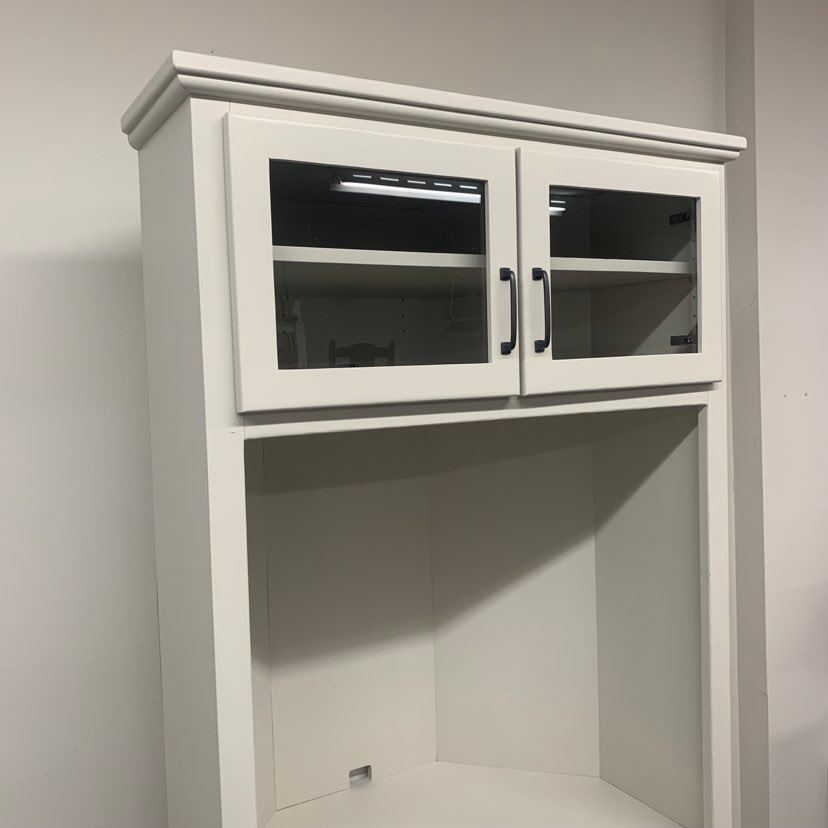 Antique White Farmhouse Style Corner Cabinet