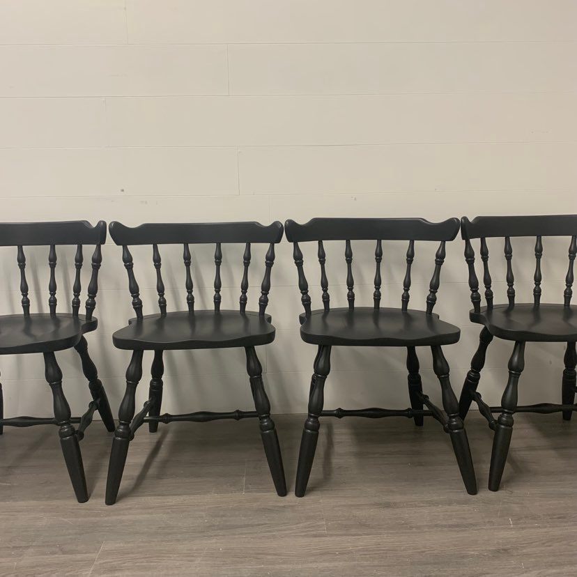 6 Piece Black Farmhouse Dining Set