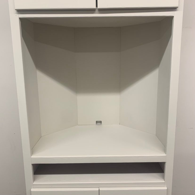 Antique White Farmhouse Style Corner Cabinet