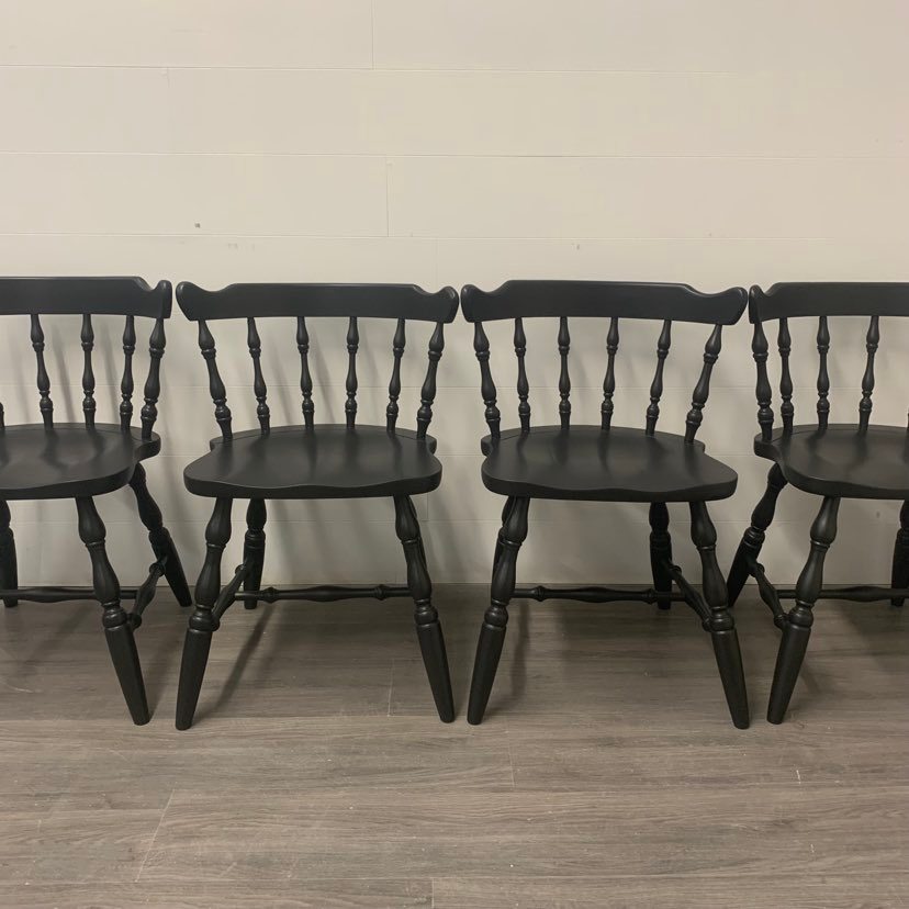 6 Piece Black Farmhouse Dining Set