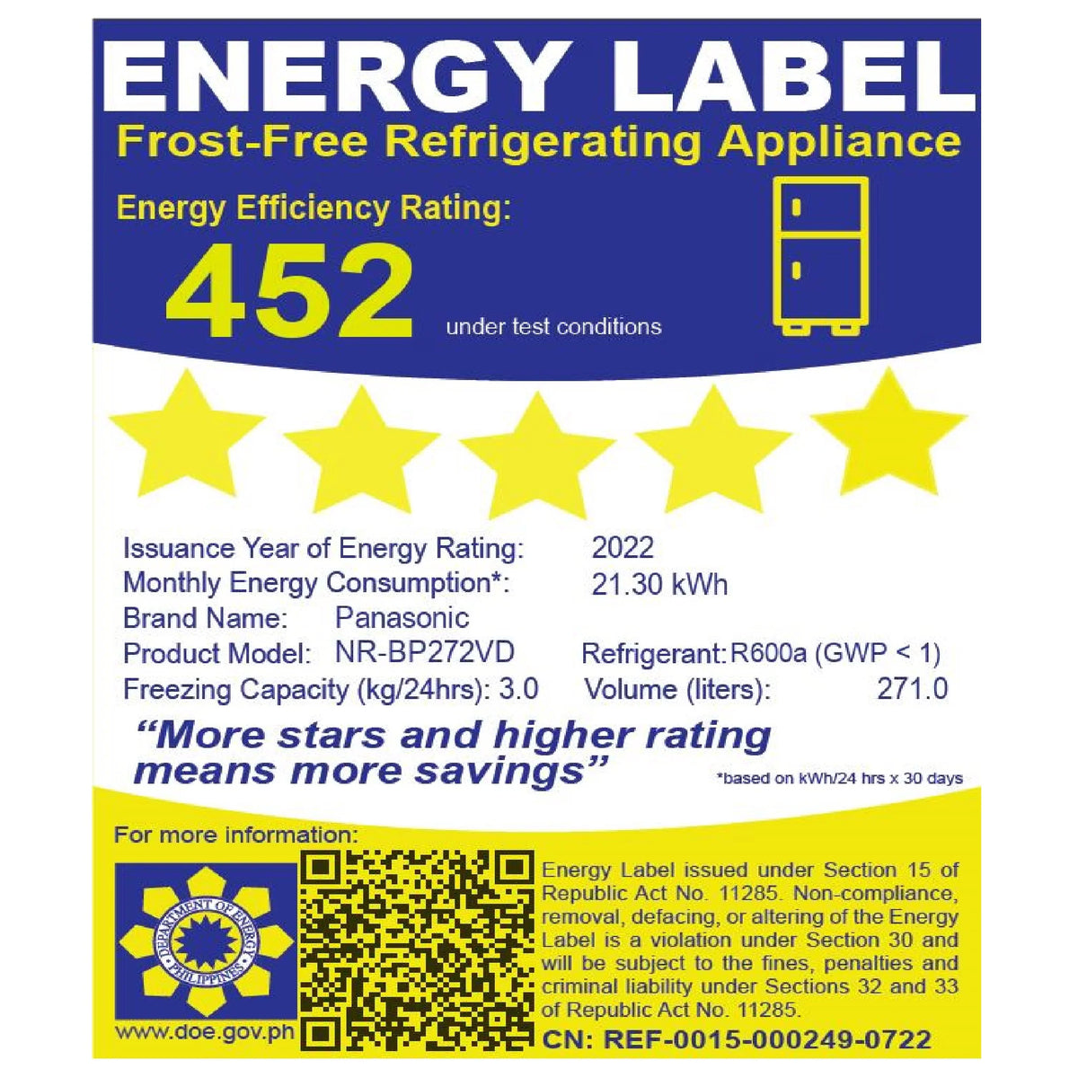 9.5 Cu. Ft. Refrigerator Inverter