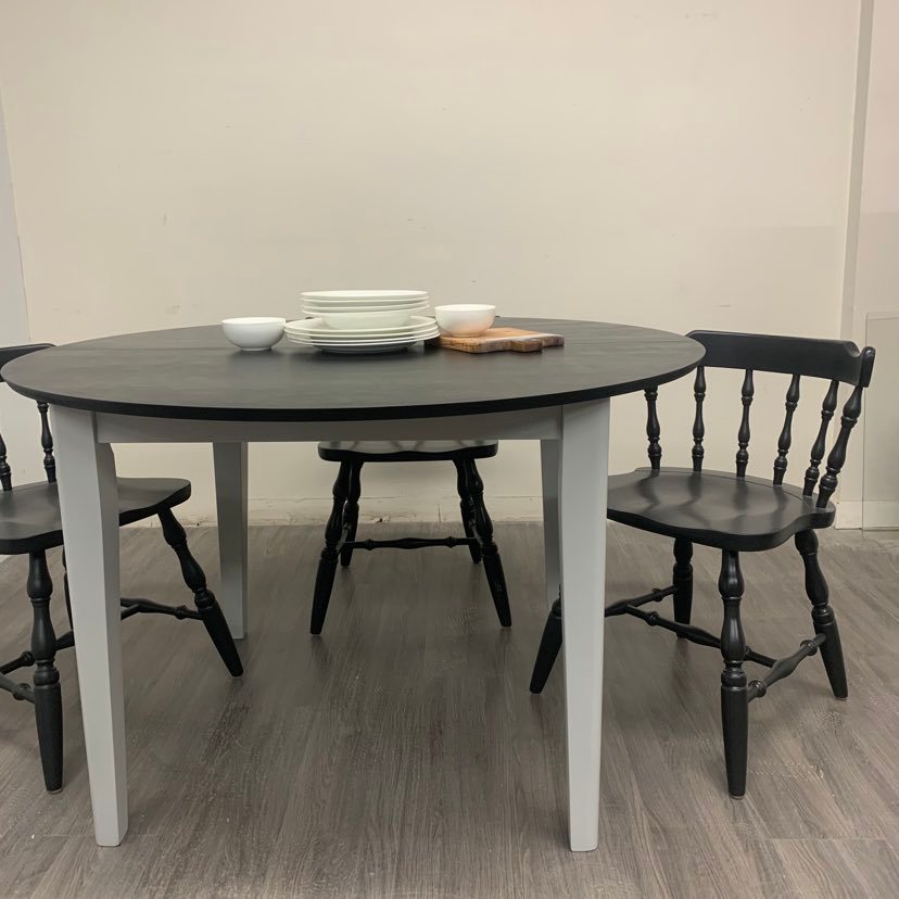6 Piece Black Farmhouse Dining Set