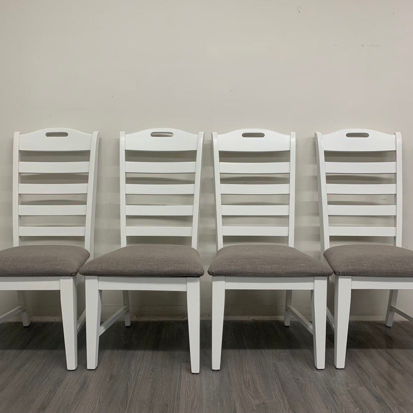 6 Little White Dining Chairs