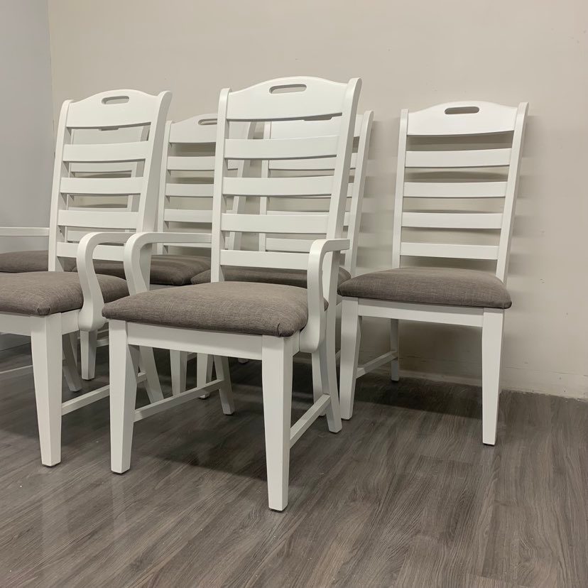 6 Little White Dining Chairs