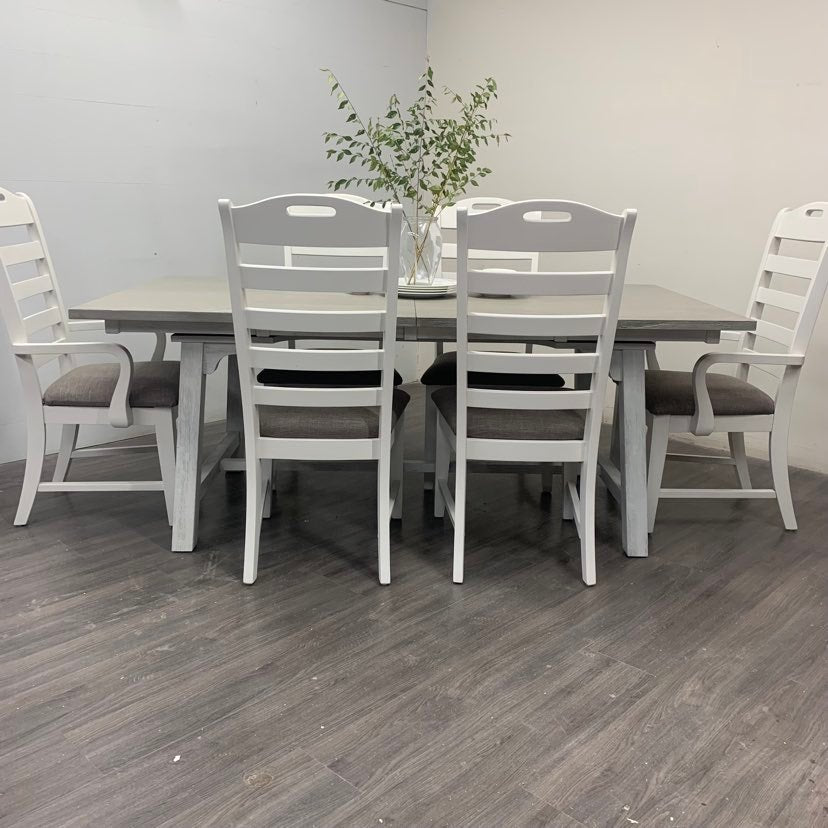 8 Piece farmhouse harvest dining set