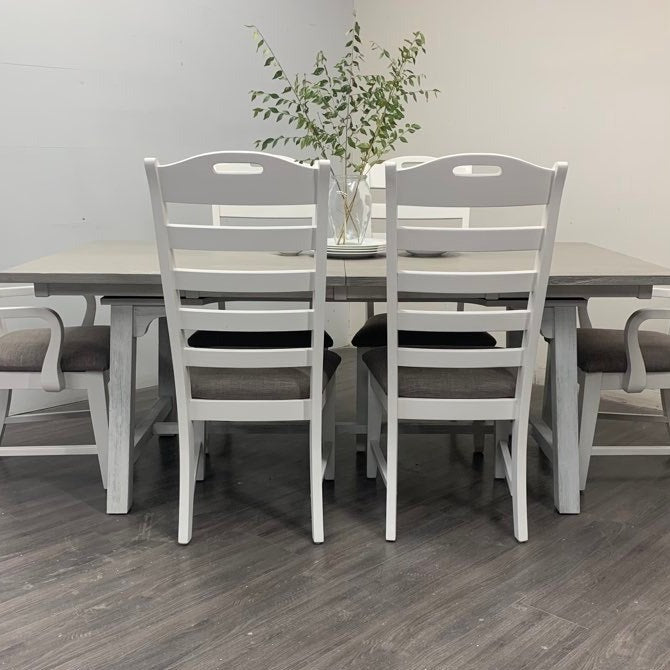 8 Piece farmhouse harvest dining set