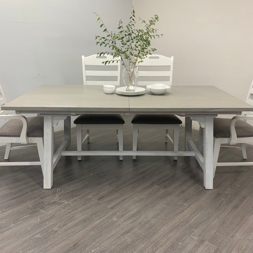 8 Piece farmhouse harvest dining set