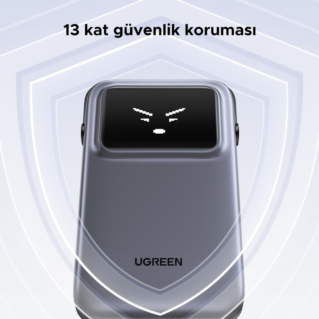 UGREEN Uno Powerbank 10000mAh 30W (Dahili Kablolu)