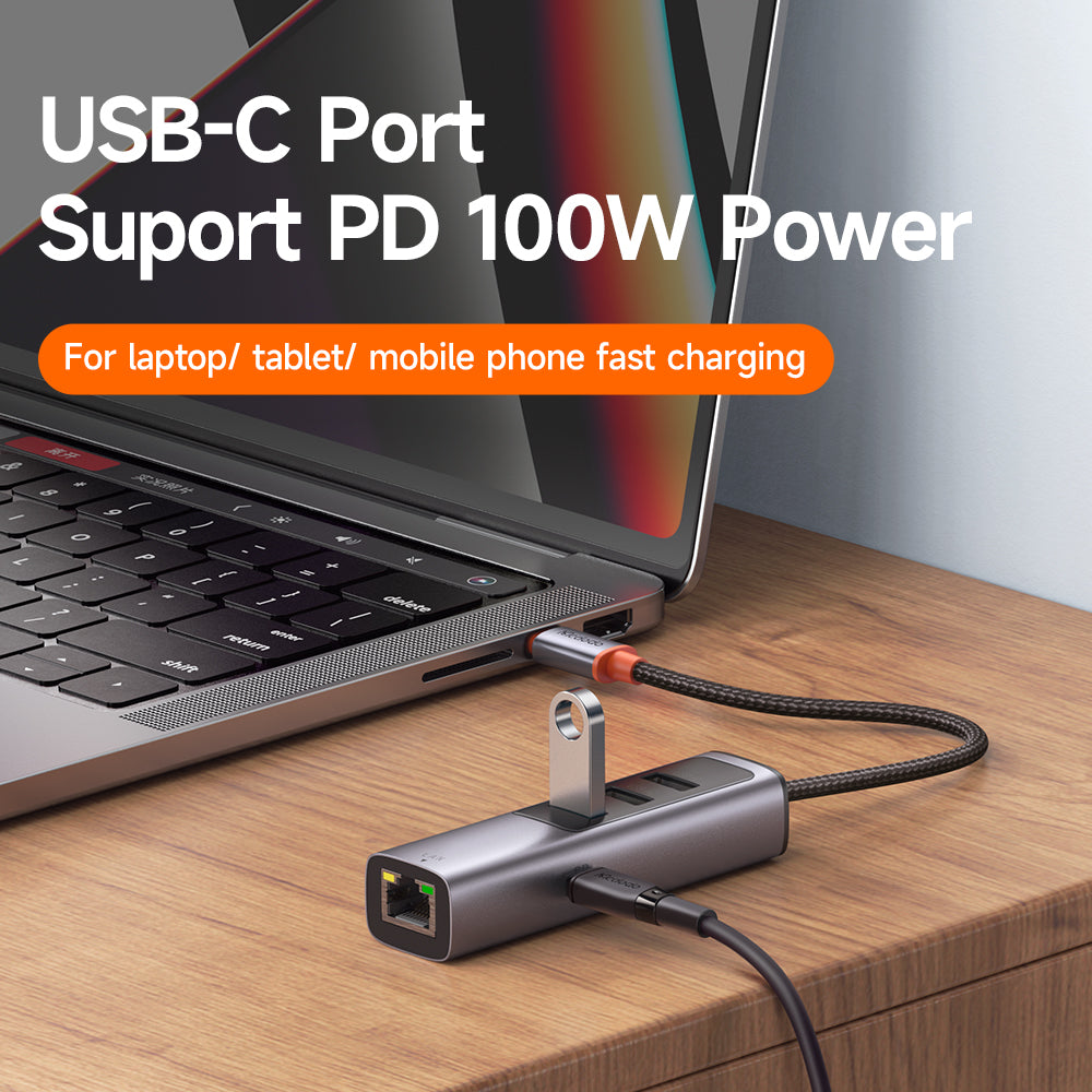 Mcdodo 5 in 1 USB-C HUB (USB3.0x3+PD100W+RJ45)