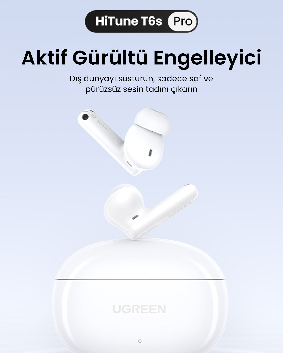 UGREEN HiTune T6s Hibrit Aktif Gürültü Engelleyici Kulaklık
