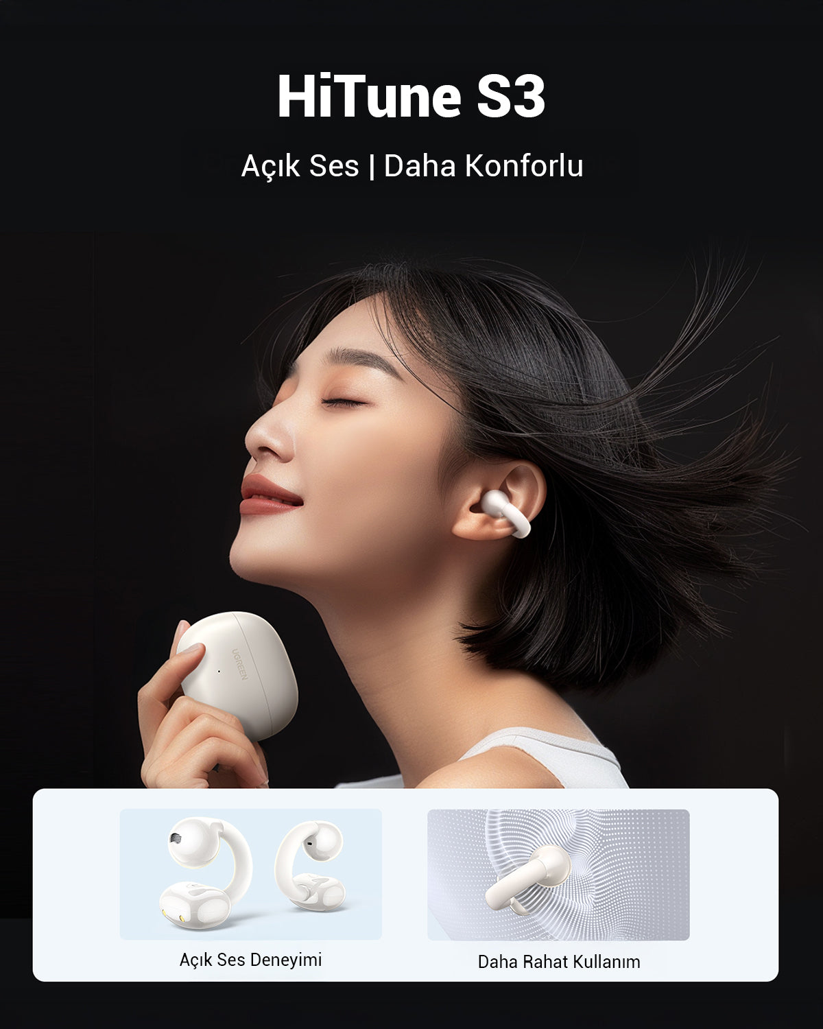 UGREEN HiTune S3 Tam Kablosuz Kulaklık (Beyaz)