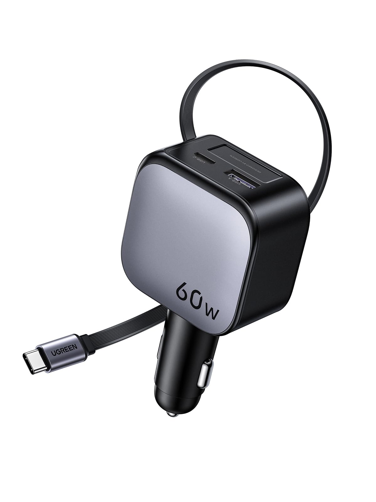 UGREEN Nexode Sạc Ô Tô 60W kèm Cáp USB-C Thu Gọn