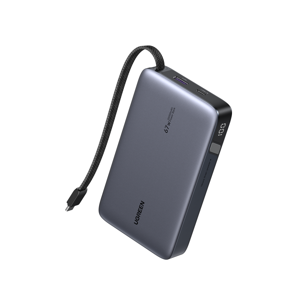 UGREEN Nexode Pin Dự Phòng 20000mAh 67W kèm Cáp USB-C Tích Hợp