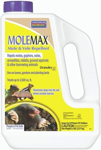 Bonide 6914 5 LB Container of Molemax Mole, Vole & Gopher Repellent Granules