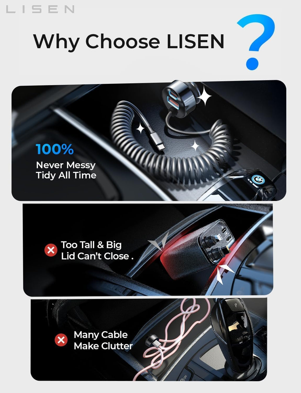 LISEN 90W USB-C Fast Car Charger
