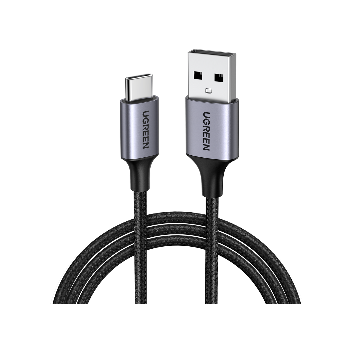 UGREEN USB-A 2.0’dan USB-C’ye Kablo (Nikel Kaplama, Örgü)