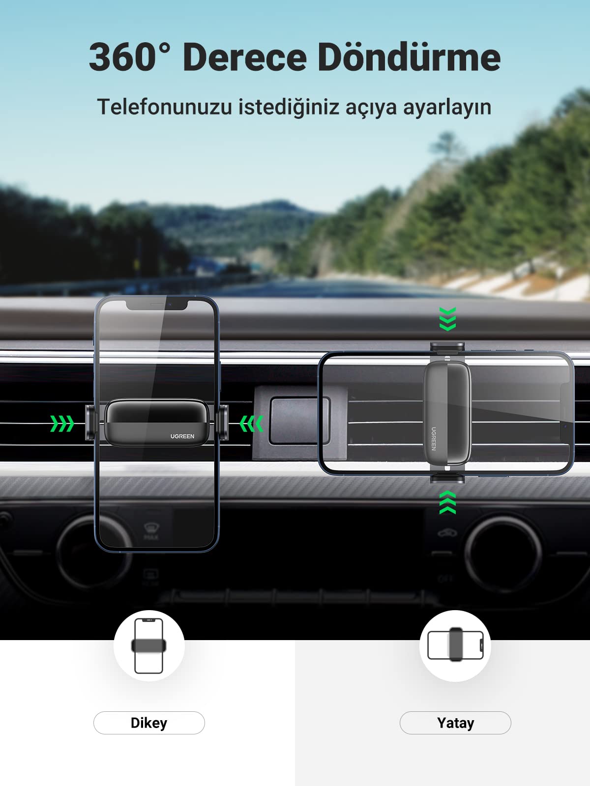 UGREEN Havalandırma Izgarası Telefon Tutucu