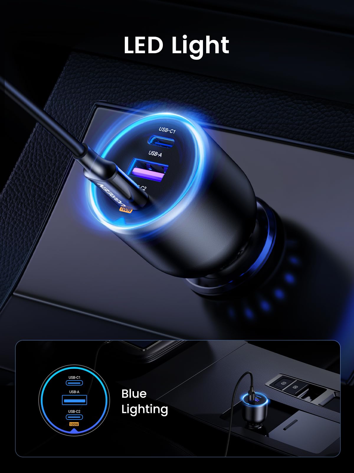 UGREEN 130W USB-C Car Charger