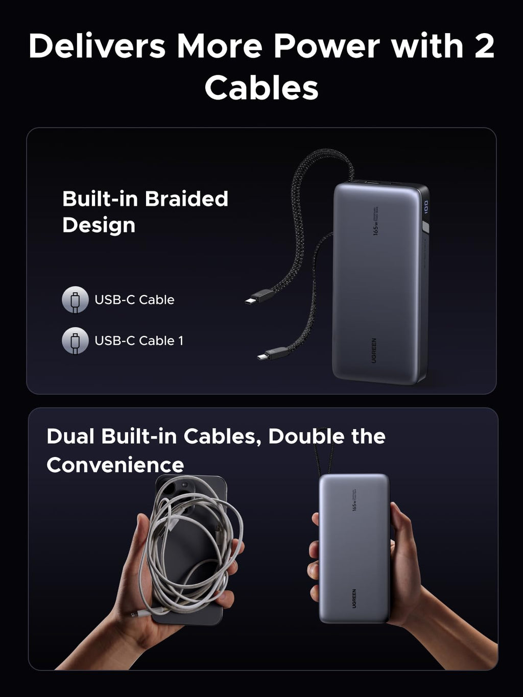 UGREEN Nexode Power Bank 165W Power Bank 25000mAh