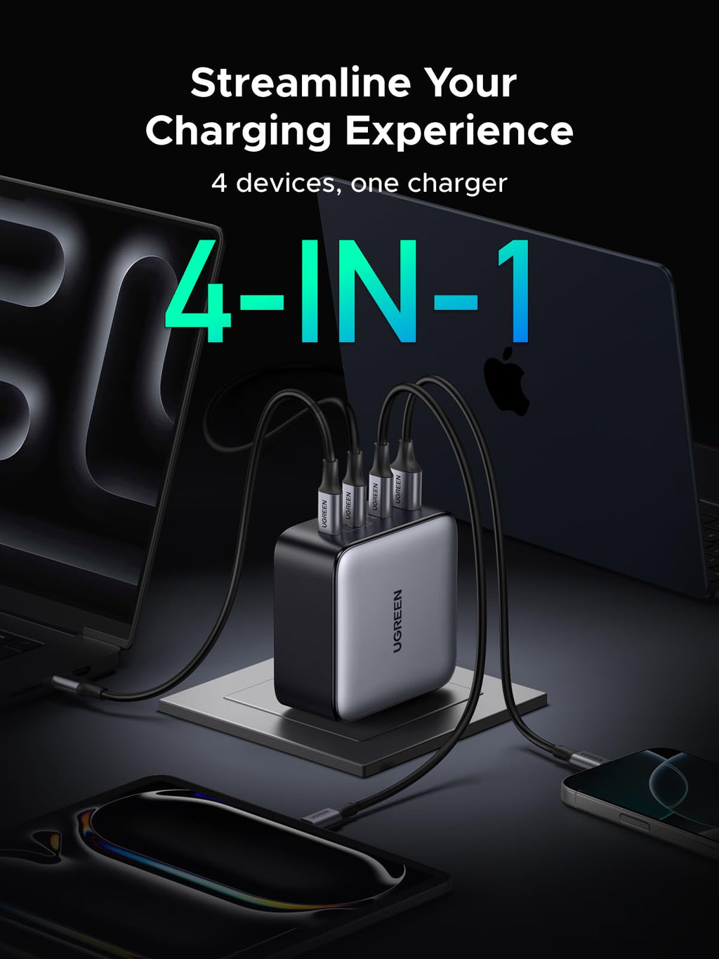 Củ Sạc Nhanh UGREEN Nexode GaN 4 Cổng 200W