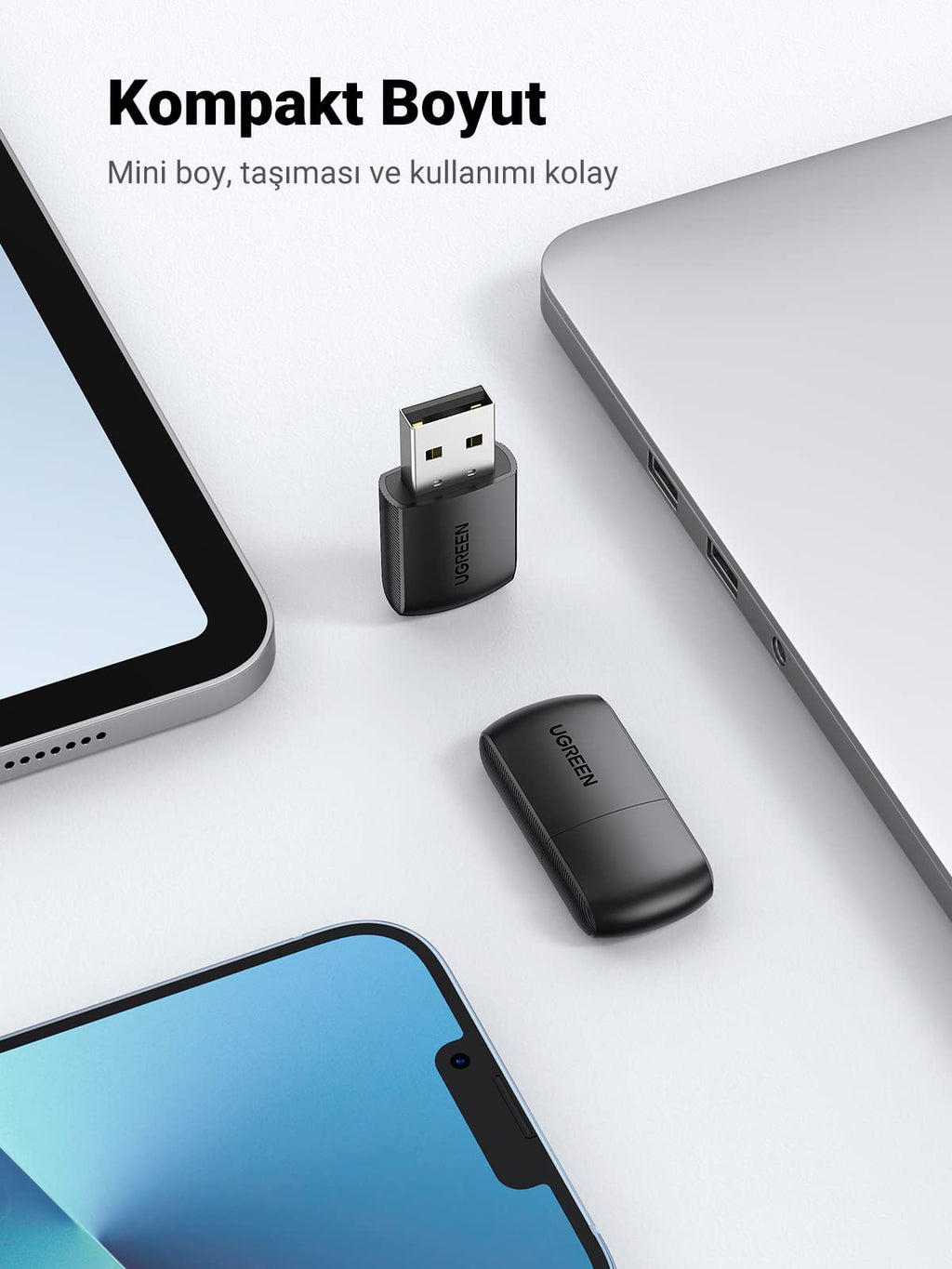 UGREEN 2.4GHz ve 5GHz Çift Bant USB Wi-Fi Adaptörü