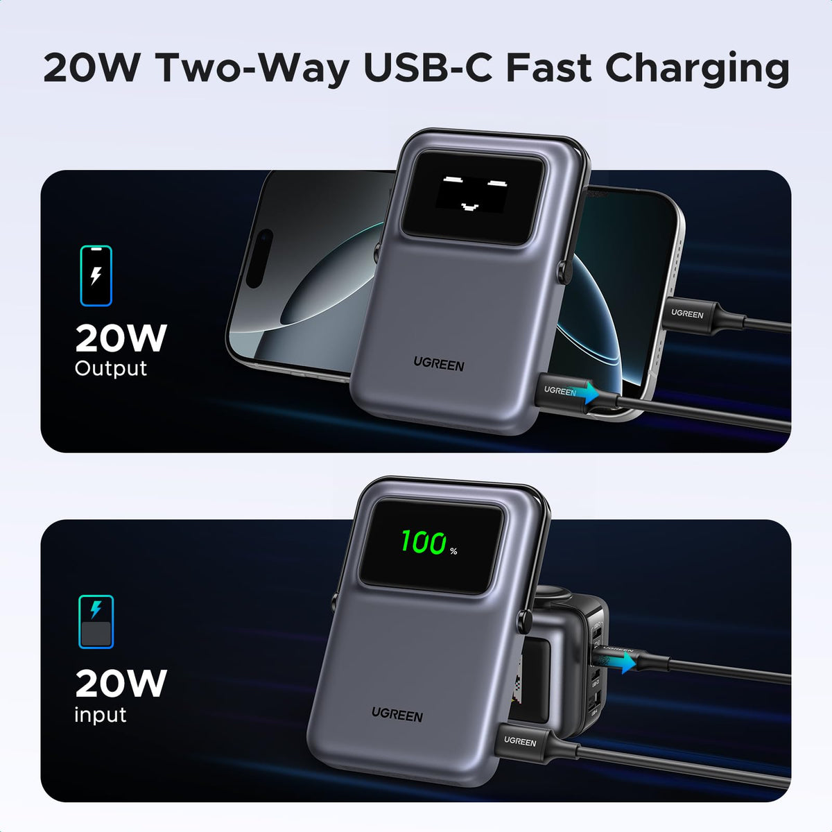 UGREEN Uno Magsafe Power Bank Qi2 20W 10000mAh