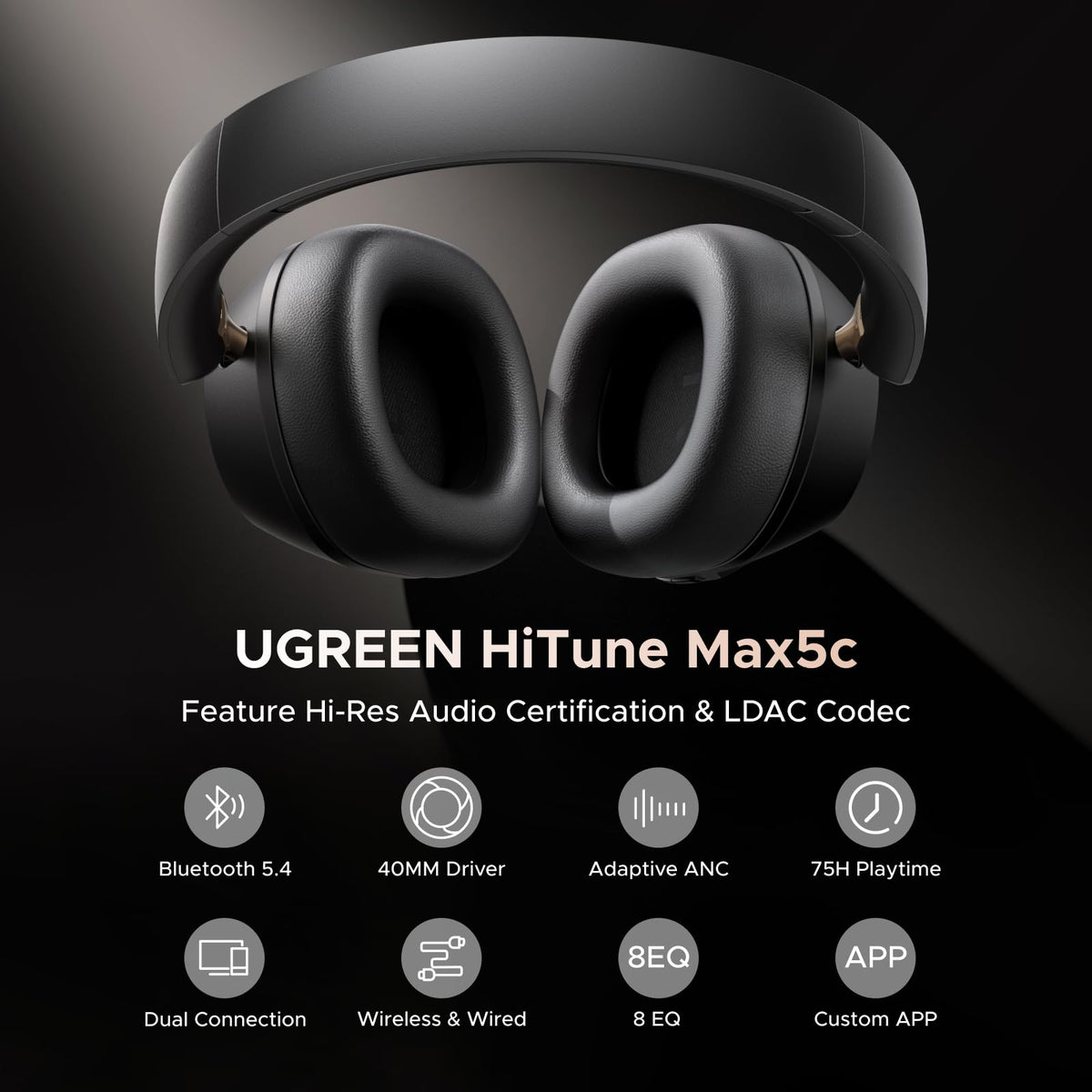 Tai Nghe UGREEN HiTune MAX 5C Bluetooth (Màu Đen)