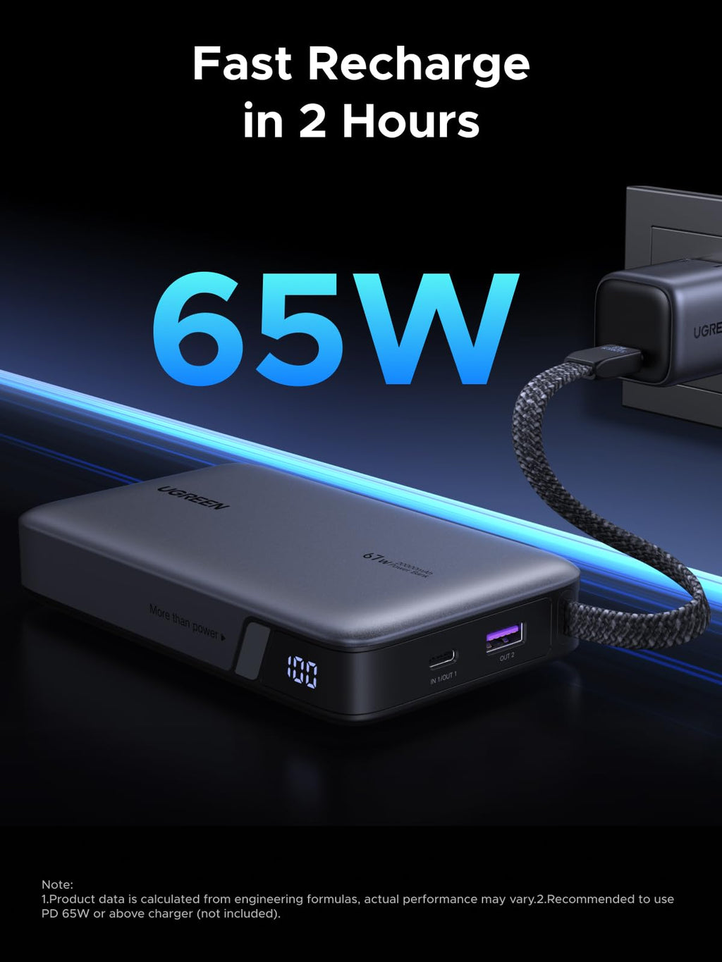 UGREEN Nexode Pin Dự Phòng 20000mAh 67W kèm Cáp USB-C Tích Hợp