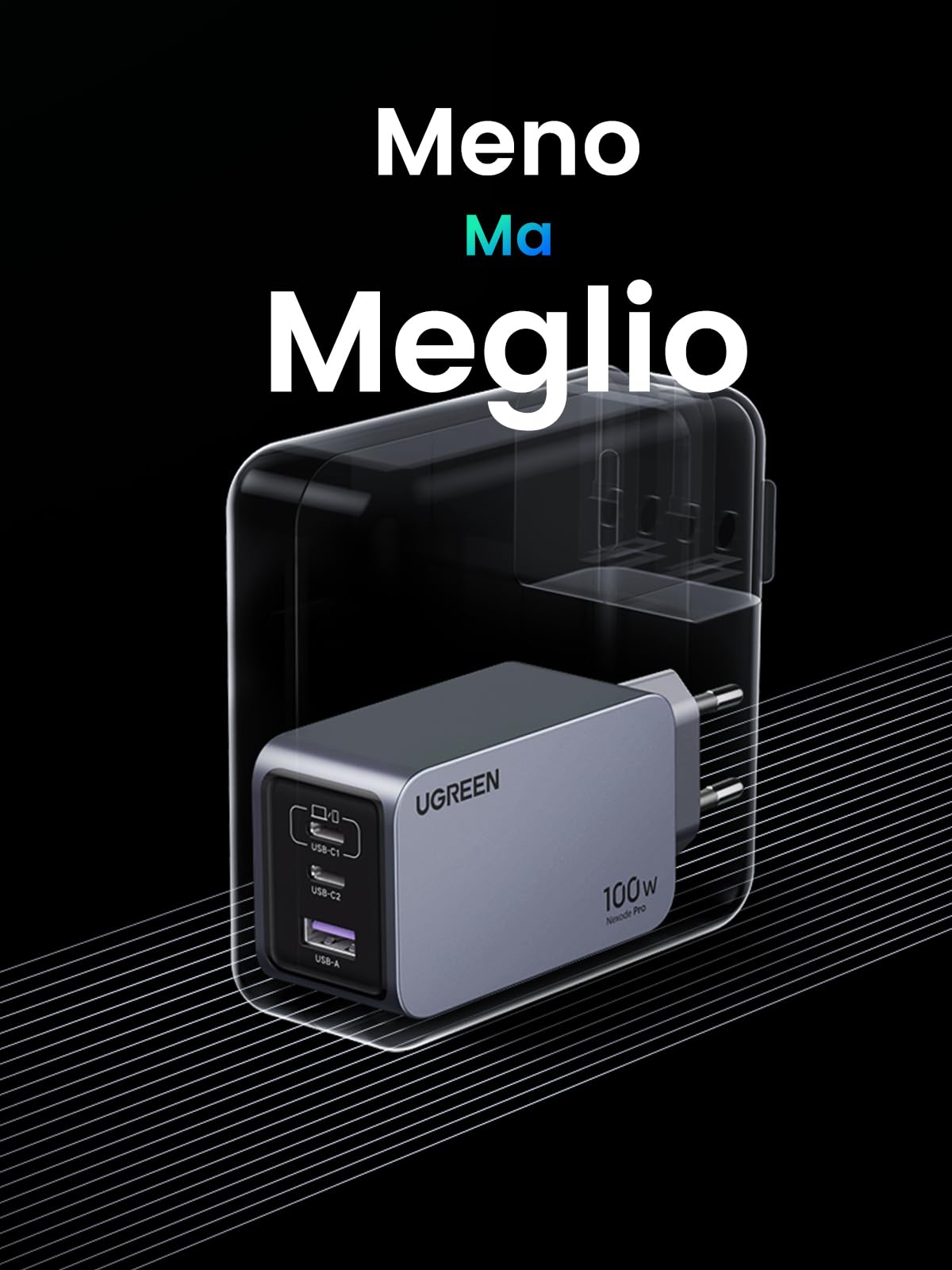 UGREEN Nexode Pro 100W Caricatore USB C GaN